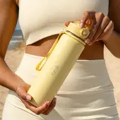 Yoursurprise Gourde Bloom personnalisée - Acier inoxydable - Jaune beurre