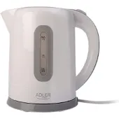 Adler Bouilloire AD 1234 Standard, plastique, blanc, 2200 W, 1,7 L, base pivotante à 360