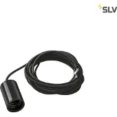 SLV Fitu suspension, A60, rond, noir, 5m de câble avec extrémité ouverte, max. 60W