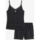 Bonprix Pyjashort avec top à fines bretelles et dentelle