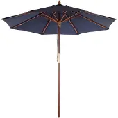 Bolero Parasol rond | bleu marine l 2,5m | Bois et polyester