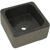 vidaXL Vasque 30x30x15 cm Pierre de rivière noire