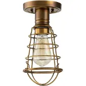 QUOIZEL Plafonnier Industrial Nordica Mixon en acier et laiton vieilli, 1 lampe E27