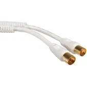 S-Impuls Câble D'antenne Tv 100db Doré M/f Ferrite, Blanc, 7,5m