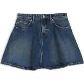 HUGO Jupe courte taille haute en denim bleu
