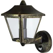 Osram Appareil d'éclairage de plafond ENDURA Classic, avec détecteur, noir et or, culot E27, indice de protection IP44, idéal pour les espaces extérieurs, puissance maximale 60 W, sans ampoule