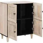 vidaXL Buffet blanc blanchi 60 x 33 x 75 cm en bois de manguier massif