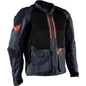Leatt FlowTour 4.5 Short V26, veste en textile ,Gris Foncé/Noir/Orange ,XL