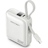 Vention 10000mAh 35W PD avec câble USB-C intégré, couleur smlio