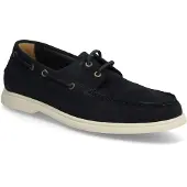 BOSS pour homme. 50563130 Chaussures de bateau en daim contrasté bleu marine (40), Plat, Cuir, Lacets, Casuel