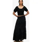 Superdry Ibiza Lace Mix Long Skirt Noir XS Femme