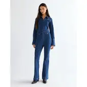 Wrangler Retro Catsuit Long Sleeve Jumpsuit Bleu M Femme