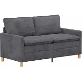 vidaXL Ensemble de canapés , 2 pièces, polyester gris foncé