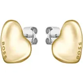 BOSS Boucles d’oreilles dorées au design en forme de cœur