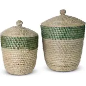 Safaary Paniers verts Sea Grass avec couvercle