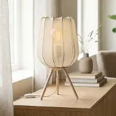 LumenXL Lampe de table Solva en tissu - beige clair