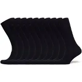 Claudio lot de 10 Paires de Chaussettes en Bambou Noir Homme