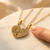Yoursurprise Pendentif photo personnalisé - Cœur brisé - Or
