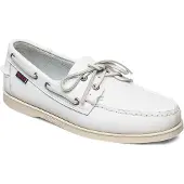 Sebago pour homme. 7000H00 Chaussures de bateau en cuir Docksides Portland blanc (41), Plat, Lacets, Casuel