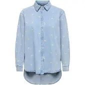 ONLY Chemisier 'ONLVERA' bleu denim / jaune / blanc