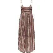 ONLY Robe d’été 'ONLSANDY' chocolat / bourgogne / blanc