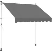 vidaXL Store à enroulement manuel Gris clair 300 cm