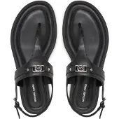 Michael Kors pour femme. 40S5MAFS4L Sandales en cuir Mandy noir (39), Plat, Boucle, Casuel
