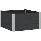 vidaXL , jardinière surélevée noire, 100 x 100 x 54 cm, en WPC et aluminium