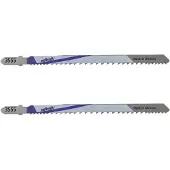 Wolfcraft 3555000 2 Lames de Scie Sauteuse, Queue en T, Bim, Dents Avoyées Et Fraisées, Longueur Dentée 110 Mm