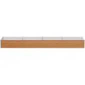 vidaXL Lit surélevé brun clair 390 x 100 x 36 cm Acier galvanisé