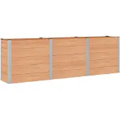 vidaXL , jardinière surélevée, couleur marron, 300 x 50 x 91 cm, en bois composite (WPC) et aluminium