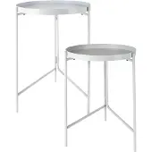 Modernhome Ensemble de tables de rangement blanc