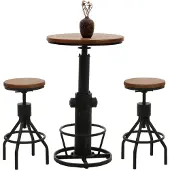 MCW Set table de bar + 2x tabourets de bar -N17