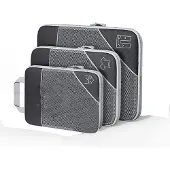 INF Sac de voyage avec cube de compression pour l'organisation - 3 pièces Black