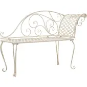 vidaXL Chaise longue de jardin 128 cm Métal antique blanc