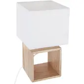 Atmosphera Lampe à poser de style élégant, abat-jour blanc, 18 x 32 cm