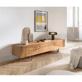 DELIFE Buffet-bas-design Wyatt 175 cm Acacia Nature 1 abattant