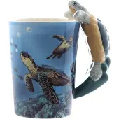 Puckator Schildkröte geformter Henkel Tasse aus Dolomit-Keramik