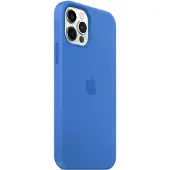 Apple iPhone 12 Pro Max Silicone Back Cover avec MagSafe Bleu Capri