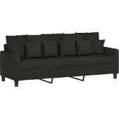 vidaXL Ensemble de canapés 2 pièces avec coussins Tissu noir
