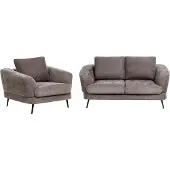 Beliani Ensemble De Salon 3 Places Kjaer Tissu Chenille Taupe