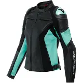 Dainese Racing 4 Lady Leather Noir Acqua Vert Blouson Taille 42