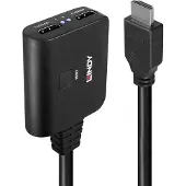 Lindy Câble Splitter HDMI - - 4K60 - 2 Ports - HDCP 2.2 - Connecteurs Plaqués Or