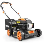 FUXTEC Tondeuse à gazon à essence FX-RM4180 - 80 cm³ | 41 cm | légère (18 kg) | éjection arrière | 4 temps | hauteur de coupe 25-55 mm | jusqu'à 400 m²