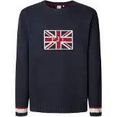 Pepe Jeans pour homme. PM7000018 Pull Patrick navy (L), Casuel, Coton, Marine