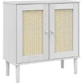 vidaXL Sideboard SENJA aspect rotin blanc 80x35x80 cm bois de pin