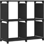 vidaXL Étagère d'affichage 6 cubes et boîtes Noir 103x30x72,5 cm Tissu