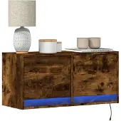 vidaXL Armoire TV murale avec LED Chêne Sonoma 180x31x38 cm