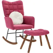 vidaXL Chaise à bascule Marron Velours