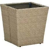 vidaXL Table à thé gris 41,5x41,5x43cm résine tressée et bois d'acacia
